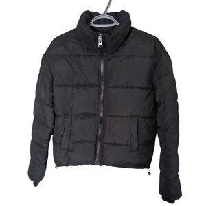 Ardene Mock Neck Puffer Jacket Women's Black‎ Size XS Short Style